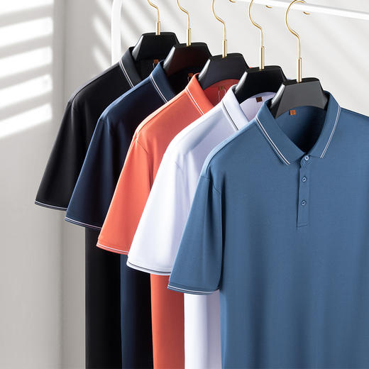 【桑蚕丝】【DWP】大依优型大码短袖Polo衫翻领加肥加大男士大号弹力透气舒适夏季半袖 商品图1