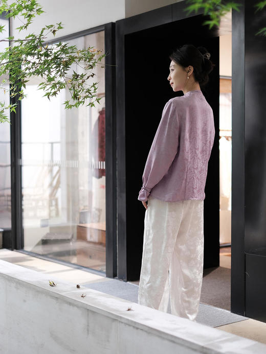 盛唐牡丹 |真丝仙羽提花女上衣 商品图5