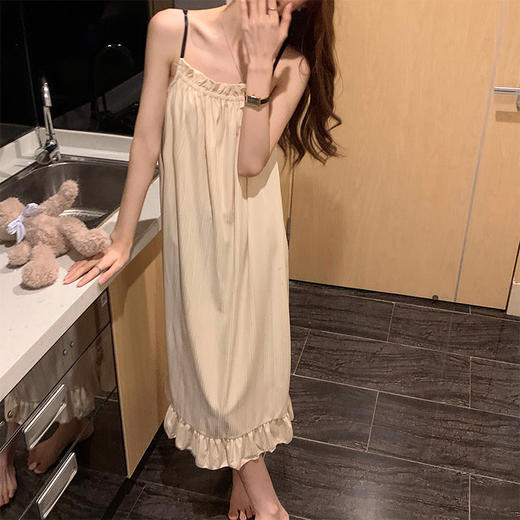 【公主风纯欲，韩系吊带睡裙女】新款吊带睡裙女夏公主风，面料柔软亲肤透气，可爱性感纯欲夏季可外穿女士款夏天睡衣家居服QQ 商品图3