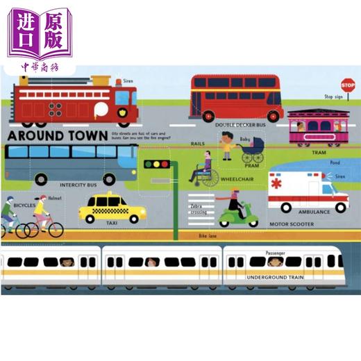 【中商原版】儿童单词大全 交通工具 My Bumper Book of First Words Things That Go英文原版 早教认知纸板书翻翻书 亲子读物 商品图1
