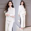 优雅新中式，拼接改良西装外套阔腿裤两件套HR-KJFA862 商品缩略图2