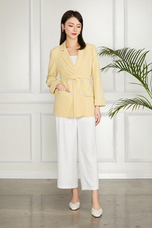 LNNNS 黄色双排扣绑带收腰西装外套 11307 商品图4