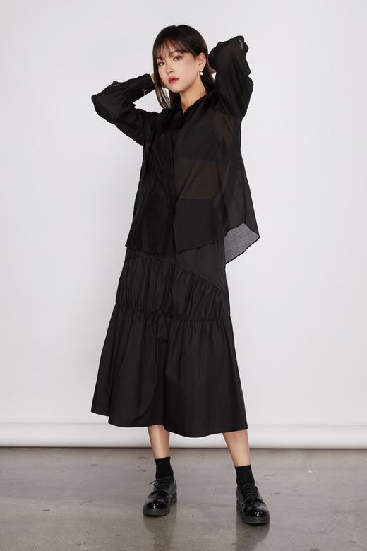 ANSUABEL 微透宽松黑色衬衣 11263 商品图4