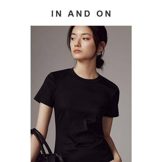 IN AND ON 新款 液氨棉 50支双面棉柔圆领T恤 54143 商品图5