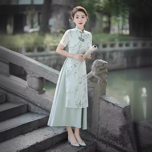 水墨文艺新中式，奥戴日常改良旗袍GSJ-905 商品图2