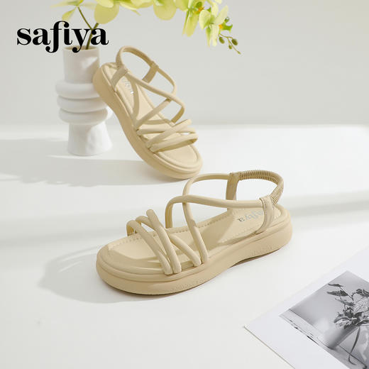 Safiya/索菲娅2024年露趾厚底外穿轻便单鞋休闲松糕凉鞋女 SF42115409 商品图6