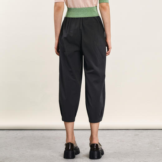 谜底休闲阔腿裤女士2024夏季新款通勤风简约宽松九分裤242MK0654 商品图2