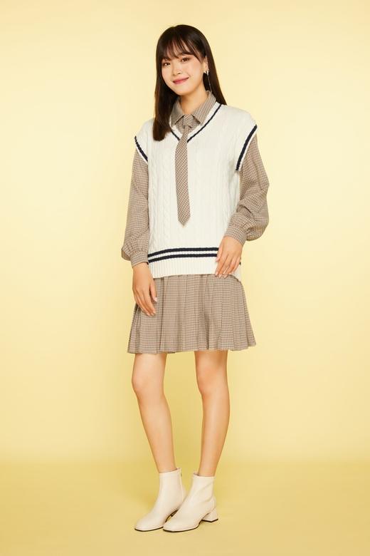 Stay2Weeks 学院风背心格纹连衣裙套装 11306 商品图1