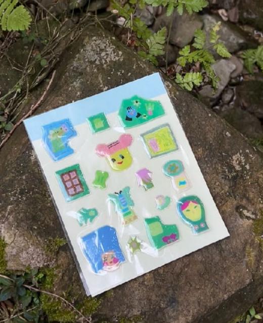 草尖剧场丨拼贴布滴胶贴纸 商品图1