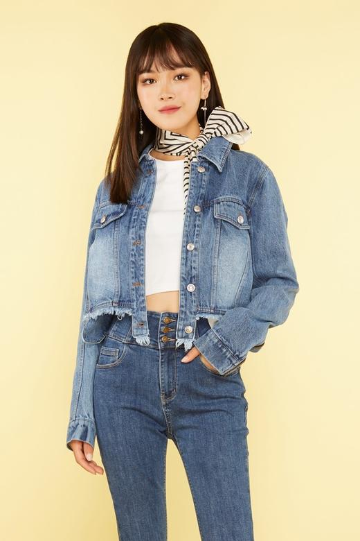 HAYES 水洗毛边短款牛仔外套 11331 商品图0