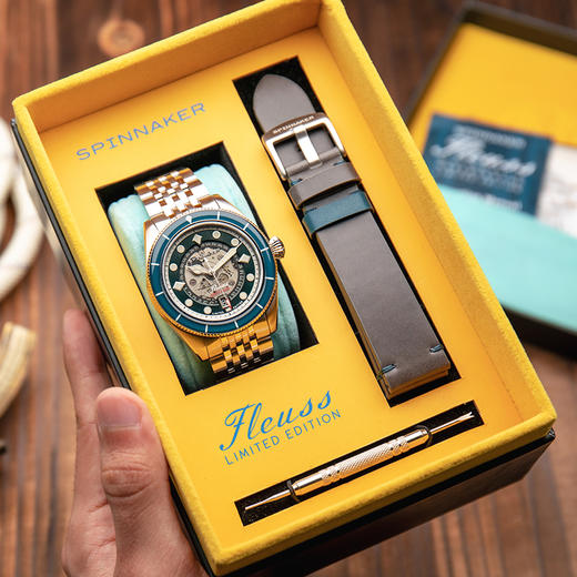 新款|英国SPINNAKER三角帆限量版镂空自动机械潜水手表钢皮带5116 商品图4