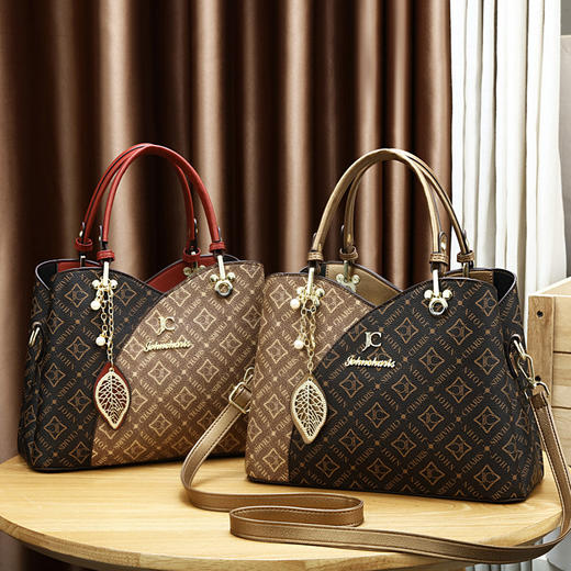 【新款女包妈妈包 送给妈妈婆婆实用包包】时尚简约手提包 单肩斜挎包 母亲节节日礼物 商品图3