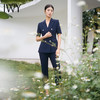 IWY/藏青色西装套装修身气质职业装西服薄款售楼部美容院ol工作服C13215+P13215 商品缩略图4