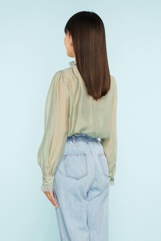 Le Malene 时尚薄荷绿微透减龄上衣 11281 商品图2