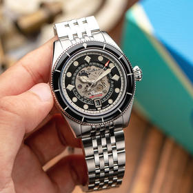 新款|英国SPINNAKER三角帆限量版镂空自动机械潜水手表钢皮带5116