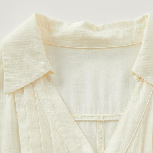 谜底拼接式连衣裙短袖2024年夏季新款时尚通勤风V领长裙242ML0688 商品图3