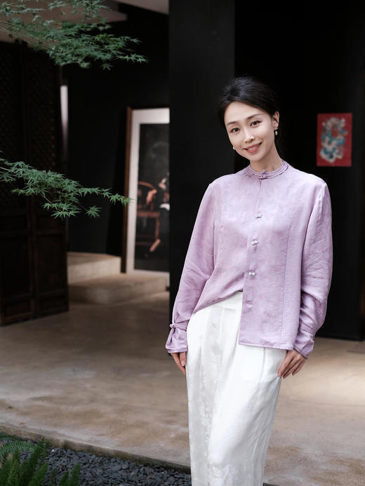 盛唐牡丹 |真丝仙羽提花女上衣 商品图1