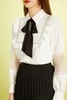 amadella 黑色飘领绑带拼接蕾丝衬衣 11295 商品缩略图3