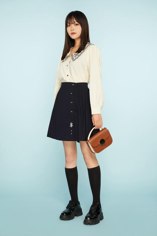 amadella 黑色刺绣花边领衬衣 11252 商品图1