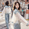 透视防晒衣，蕾丝牛仔拼接薄款短外套HR-BX2553 商品缩略图1