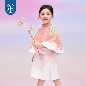 【霞光初上】年衣女孩裙子旗袍连衣裙古风新款中国风公主裙G红色1