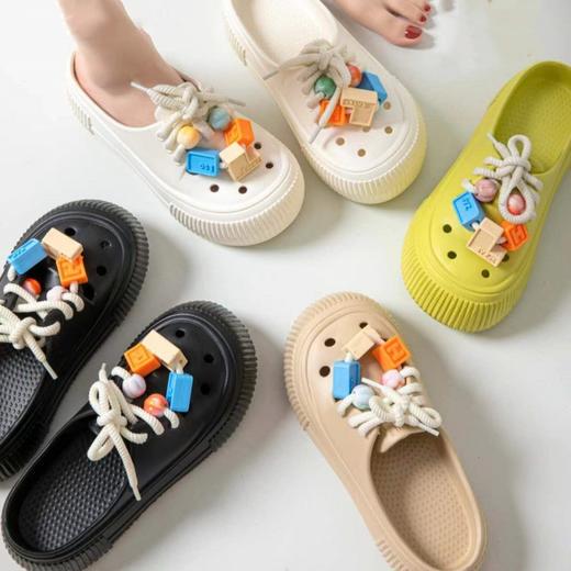 【柔软亲肤，不闷不臭脚！】凉鞋时尚夏季厚底防滑松糕底洞洞鞋，休闲沙滩女士凉拖鞋时尚高跟拖鞋！-ry 商品图4