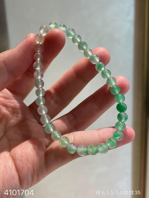 玻璃种飘翠珠子手串   53999【4101704】 商品图2