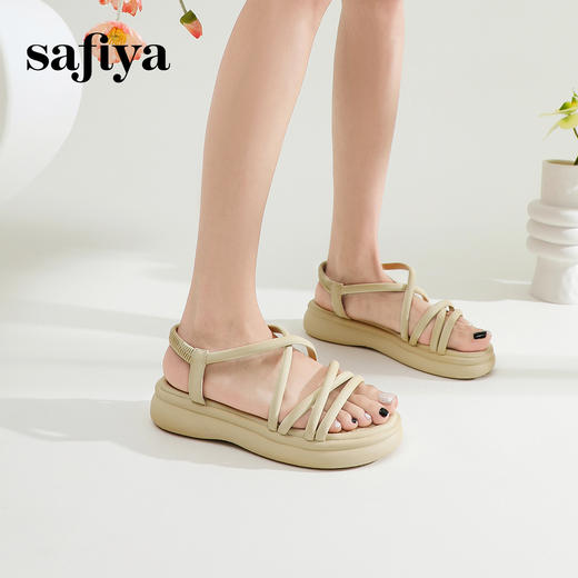 Safiya/索菲娅2024年露趾厚底外穿轻便单鞋休闲松糕凉鞋女 SF42115409 商品图1