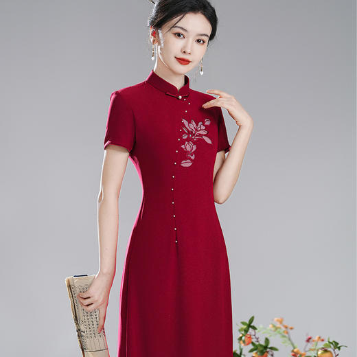 【红桃】改良国风，喜庆婚宴礼服送考旗袍裙XGT-Q24029 商品图3