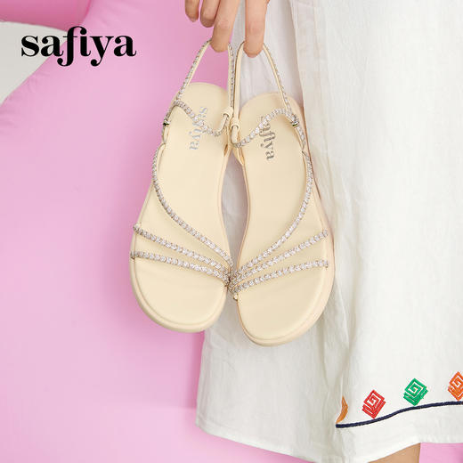 Safiya/索菲娅2024年仙女风水钻露趾百搭单鞋外穿套脚休闲凉鞋 SF42115041 商品图1