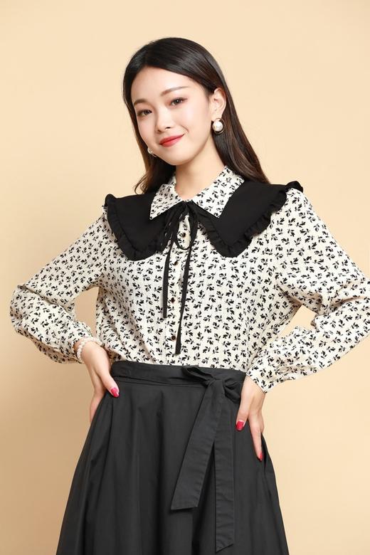 ANSUABEL 可拆卸娃娃领碎花衬衣 11313 商品图3
