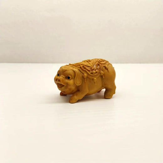 精雕幸福猪°黄杨小摆件 商品图0