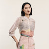 谜底宽松衬衫七分袖女2024年夏新款复古文艺风亲肤衬衣242MC0658 商品缩略图1