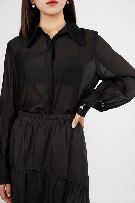ANSUABEL 微透宽松黑色衬衣 11263 商品图3