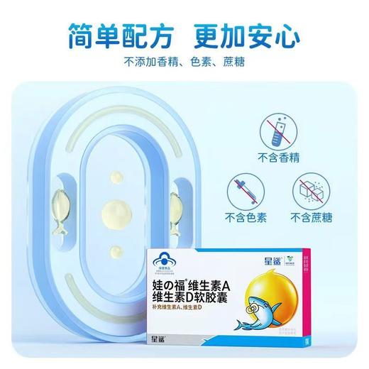 星鲨维生素A维生素D软胶囊助力视力强壮骨骼促进钙吸收保护眼睛36粒/盒 商品图3