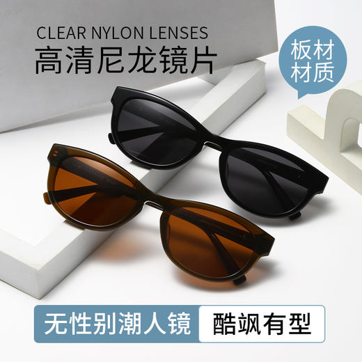 骊佳墨镜时尚椭圆大框偏光镜5024 商品图3