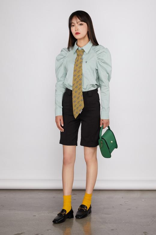 ANSUABEL 领带装饰泡泡袖衬衣 11268 商品图4