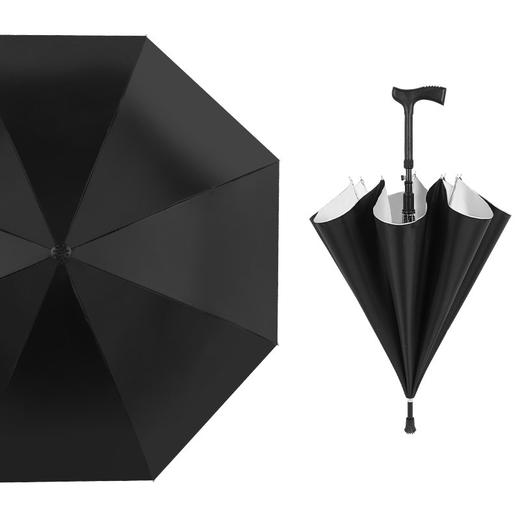 【一伞多用！老少皆宜】一把经典长柄防晒伞，手杖拐棍雨伞，纯色多功能，老人拐杖伞，防风太阳伞登山伞。在静默的雨中，它不仅是遮挡雨水的道具，更是冒险的好帮手！ 商品图5