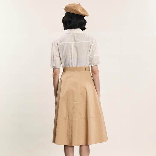 谜底拼接式连衣裙短袖2024年夏季新款时尚通勤风V领长裙242ML0688 商品图2