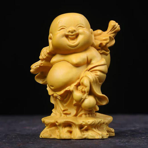 精雕布袋小弥勒°黄杨摆件 商品图0