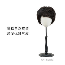 Rebecca瑞贝卡假发纹理短卷发斜刘海假发自然逼真时尚短发发套