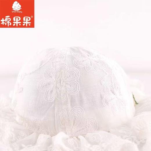 棉果果夏季新品白色宽帽檐女童蕾丝公主帽M224400422395 商品图2