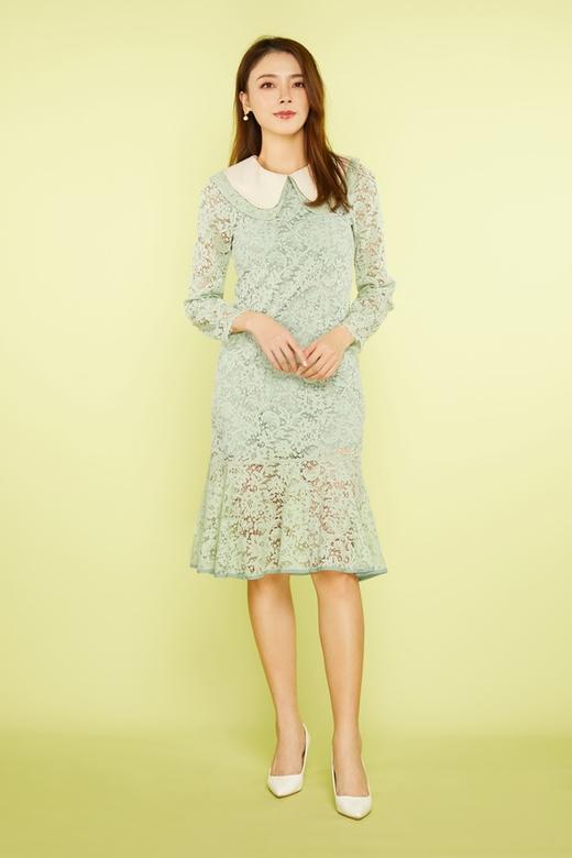 amadella 双层撞色蕾丝领修身连衣裙 11279 商品图1