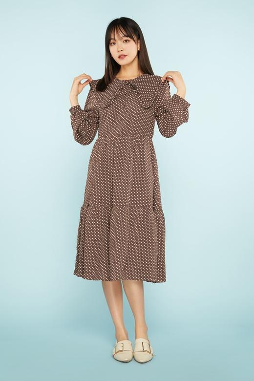 ANSUABEL 娃娃领披肩波点连衣裙 11322 商品图1