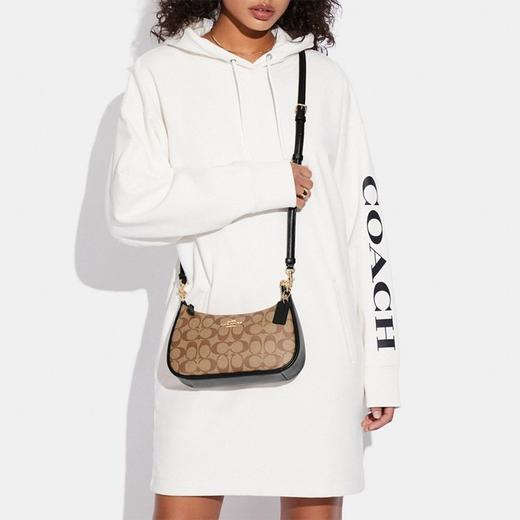 【专柜版】奥莱女士经典标志TERI单肩包腋下包 CC323 卡其黑色 商品图3