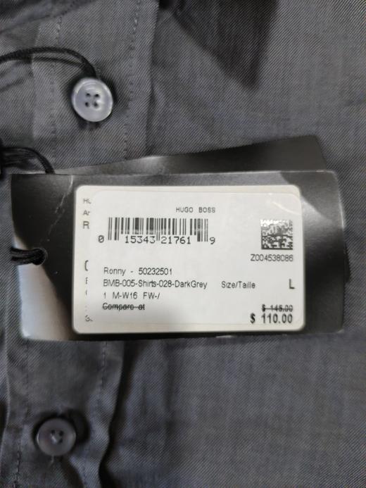 瑕疵HUGO BOSS男士长袖衬衫(SLIM FIT) 商品图2