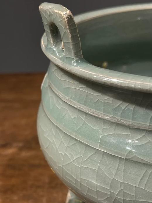 官窑釉青瓷三足双耳鼎式炉，顺丰包邮 商品图13