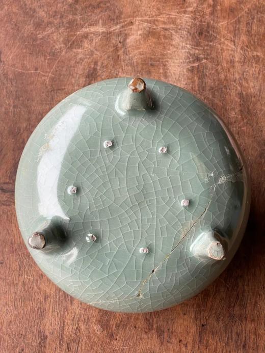 官窑釉青瓷三足双耳鼎式炉，顺丰包邮 商品图2