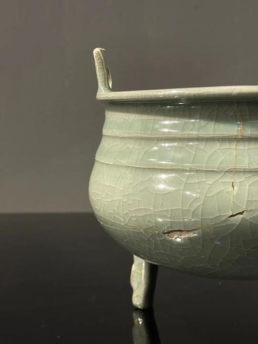 官窑釉青瓷三足双耳鼎式炉，顺丰包邮 商品图7