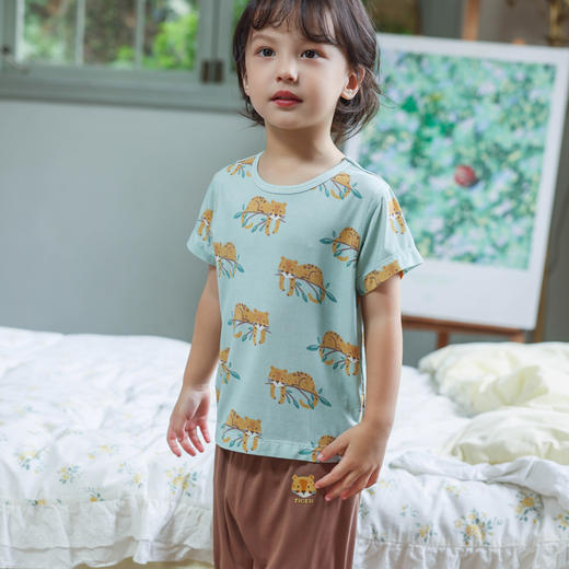 棉果果夏季新品5A抗菌男童80-130码莫代尔套头T恤M211140424320 商品图1